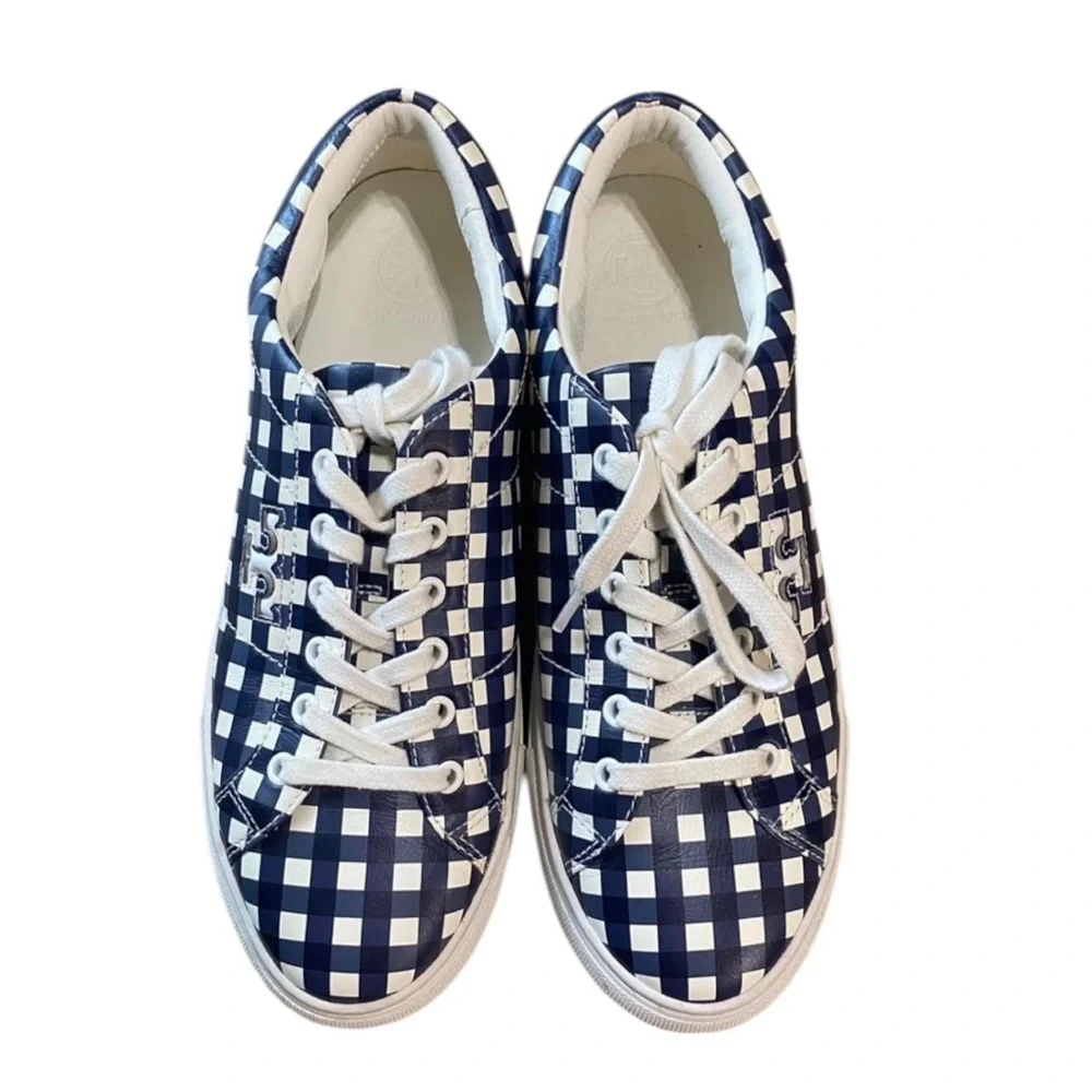 Tory Burch Amalia Sneakers Navy Check 7.5